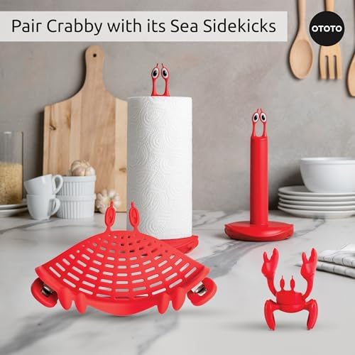 Red Crab Pasta Strainer - Time-Saving Clip-On Colander for Busy Households