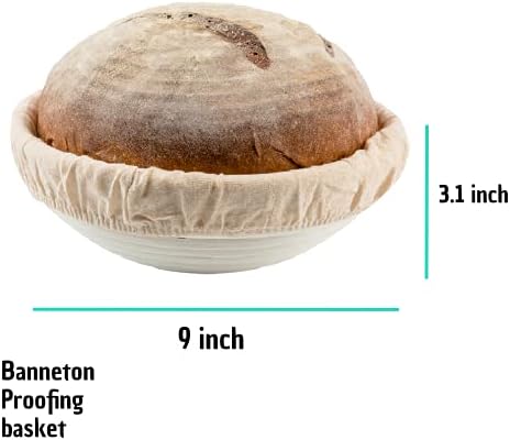 9-inch Round Rattan Handmade Brotform Dough Proofing Basket SUGUS HOUSE