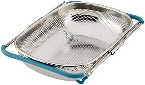 Rachael Ray 45 Quart Over-the-Sink Colander with Agave Blue Handles
