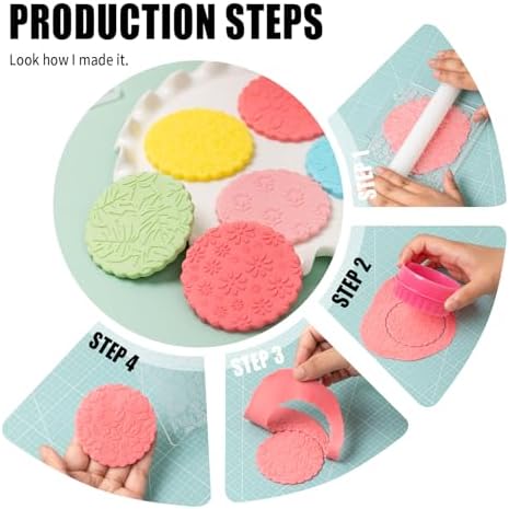 3 Pcs Vibrant Retro Floral Fondant Impression Mats Cookie Embosser Set