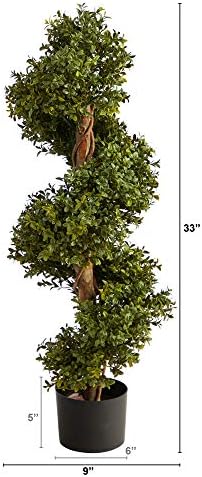 Distinct 33ft Boxwood Spiral Artificial Tree