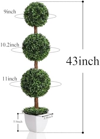 Faux Boxwood Ball Tree Outdoor