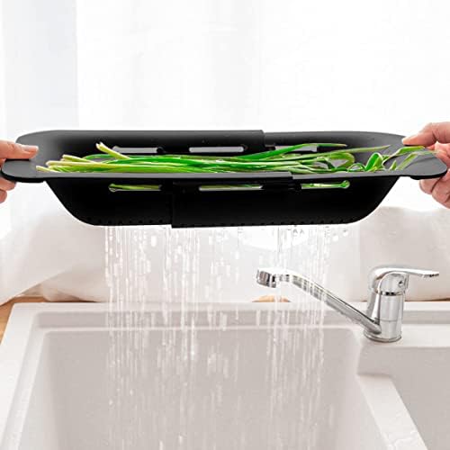 Collapsible Sink Strainer Basket Extendable Plastic Fruit Vegetable Strainer for Kitchen Use
