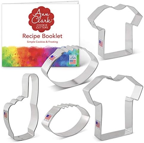 Football Cookie Cutters 5-Pc Set Made in USA by Ann Clark
