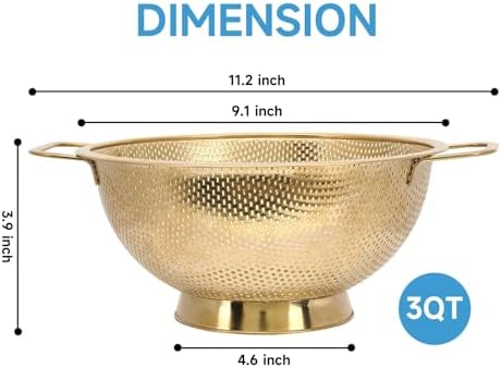 3-Quart Essential Stainless Steel Kitchen Colander