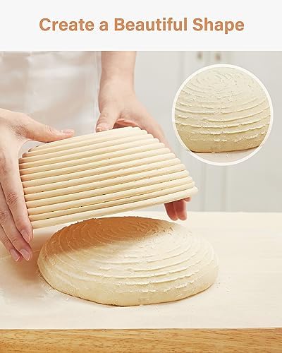 Sourdough Bakers Best S 2x9 Round Banneton Proofing Basket Set