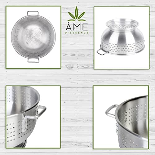 16-Degree Aluminum Colander with Internal Handles - Rugged for Commercial Use