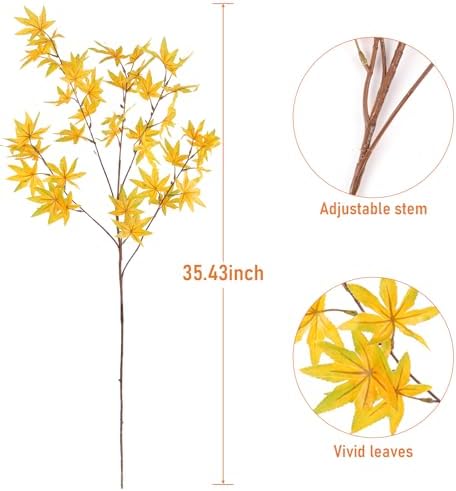 3Pcs Fall Artificial Maple Leaves Branches for Home