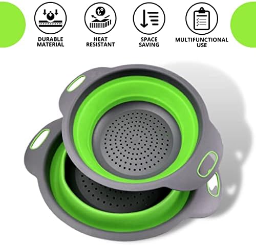 High-Quality Silicone Collapsible Strainer with Handles for Kitchen