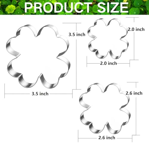 St Patricks Day Four Leaf Clover Cookie Cutter Set - 35 26 2