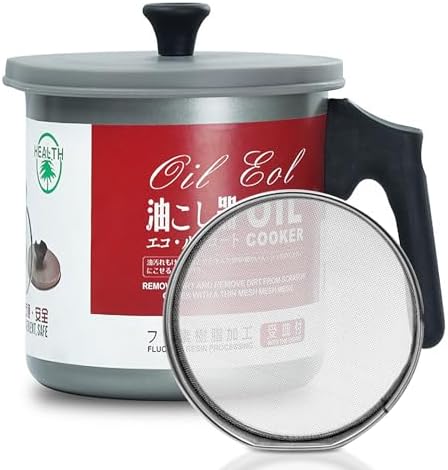 Precision Bacon Grease Container with Fine Strainer for Kitchen Storage