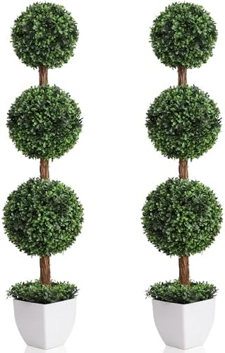 Faux Boxwood Ball Tree Outdoor
