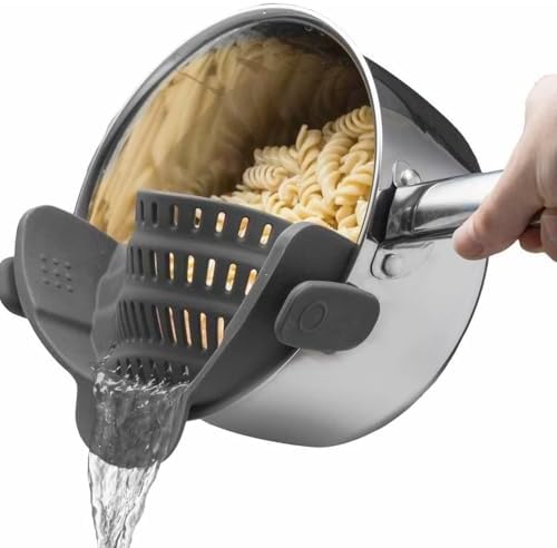 Kitchen Gizmo Snap N Strain - Silicone Colander Clip-On - Heat Resistant