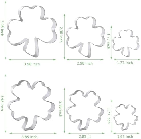 St Patricks Day Cookies - Shamrock Four Leaf Clover Cutter Set