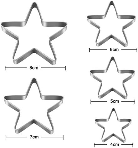 10Pcs Stainless Steel Cookie Cutters Set with Star Heart Shapes Multi-Functional