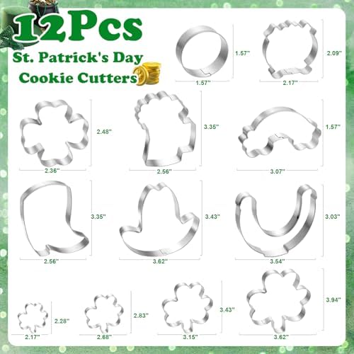 MAPVOLUT 12Pcs St Patricks Day Cookie Cutters Set