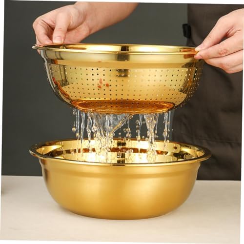 Premium 2-Piece Stainless Steel Colander Set for Quick Drainage Kitchen Use