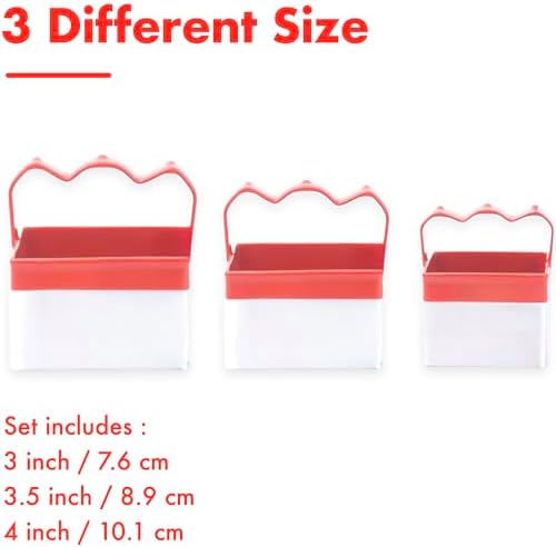 3-Piece Square Cookie Cutters for Bakers