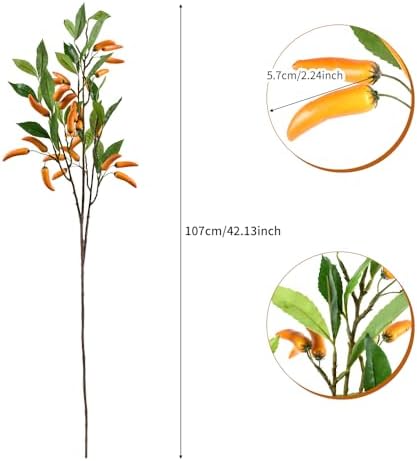 LUEYAO Small Artificial Chilli Pepper Stem for Home Decor