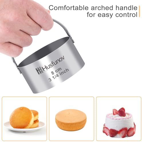 Husfunov Round Cookie Cutter Set with Handle
