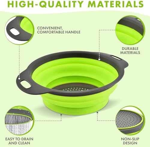 ES Silicone Collapsible Colander - Small for Camping Kitchen Use