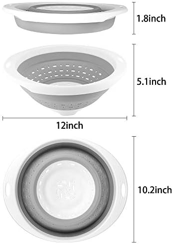 Easy to Use Foldable Colander - Space-Saving Kitchen Essential for Pasta Veggies