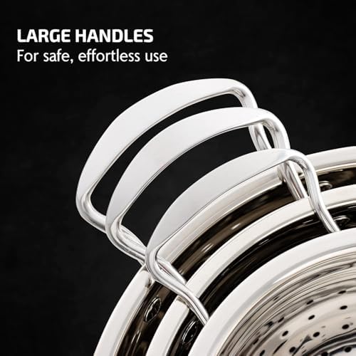 OVENTE Premium Stainless Steel Colander Set of 3