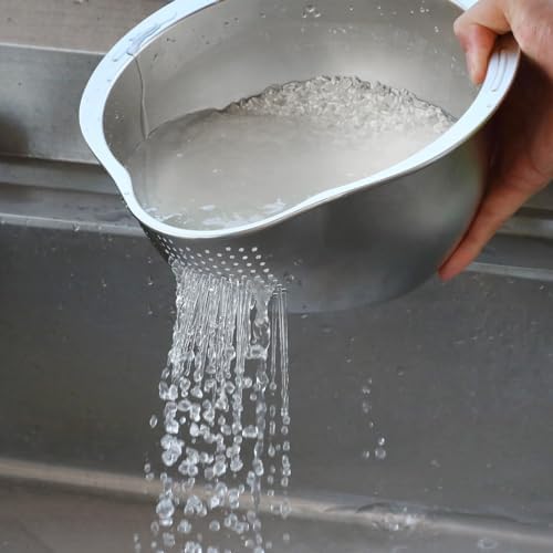 KesaPlan 4-in-1 Stainless Steel Rice Washer Strainer Bowl