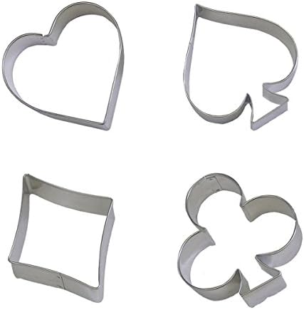 Stainless Steel Cookie Cutters Set with Diamond Spade Club and Heart Shapes