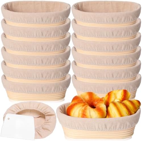 12 Set Bread Proofing Baskets Professional Baking Kit for Sourdough French Bread