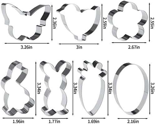 Stainless Steel Easter Cookie Cutters 7 Piece Set