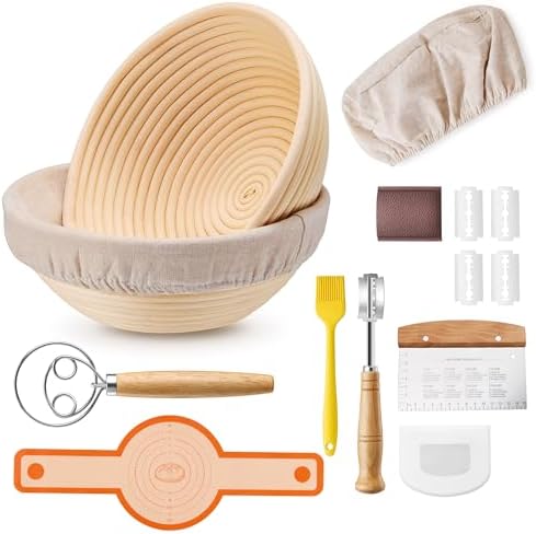 E-far Bread Proofing Baskets Set of 2 9 Inch Round