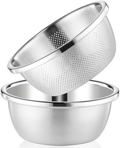Perfectly Durable 304 Stainless Steel Colander Bowl Set