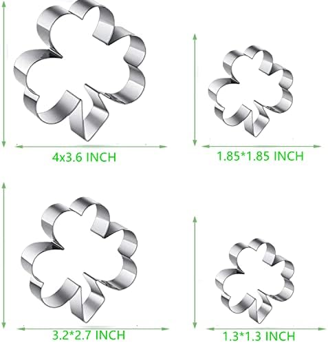 St Patricks Day shamrock cookie cutter set 4-piece