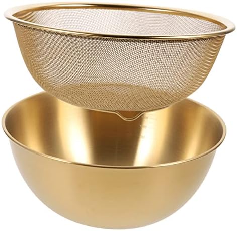 Stainless Steel Drain Basket with Spout for Fruit Vegetable Washing