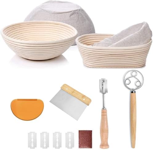 YAANI Sourdough Starter Kit with Banneton Baskets and Baking Tools