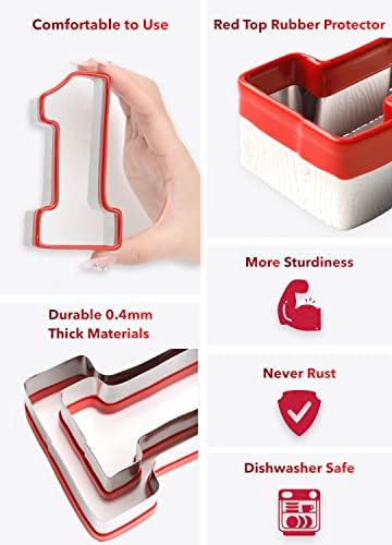 COOKIEQUE3-Pack Number One Cookie Cutters Set