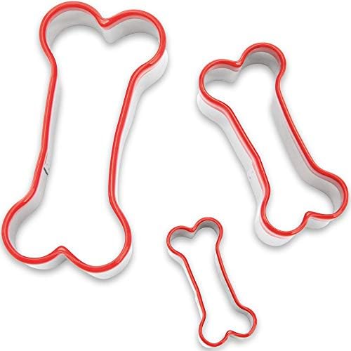 COOKIEQUE3-Piece Dog Bone Cookie Cutters Set