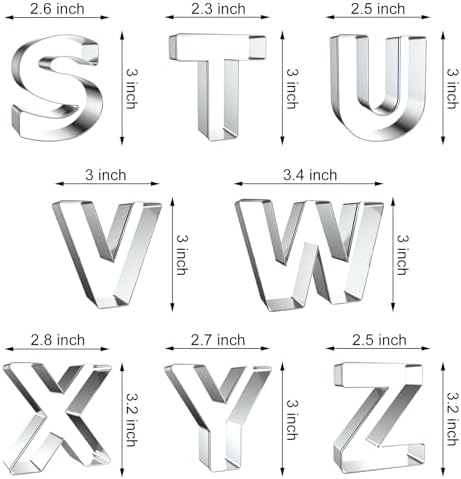Alphabet Letter Cookie Cutters Set