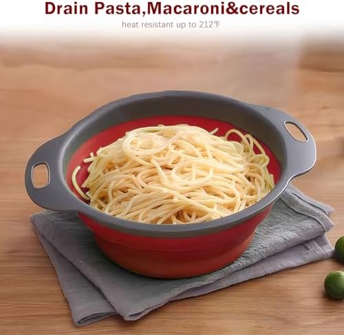 Collapsible Colander Set of 2 Silicone Kitchen Strainer Set
