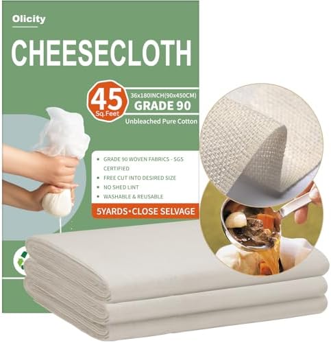 Olicity Cheese Cloth Perfect for Straining Cooking and More
