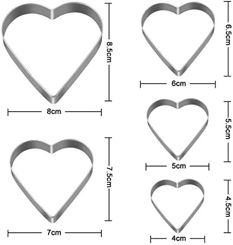 10Pcs Stainless Steel Cookie Cutters Set with Star Heart Shapes Multi-Functional