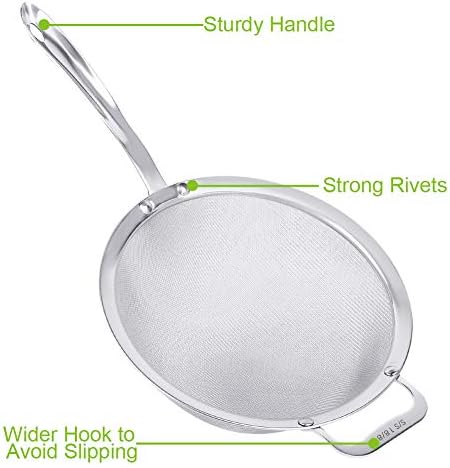 9 Mesh 188 Stainless Steel Quinoa Sieve with Handle