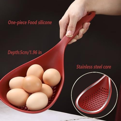 Sturdy Silicone Colander with Handle Heat-Resistant for Cooking