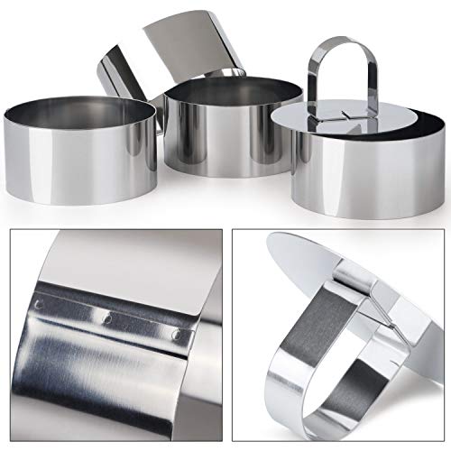 HULISEN Round Cake Ring Mold with Pusher Lifter