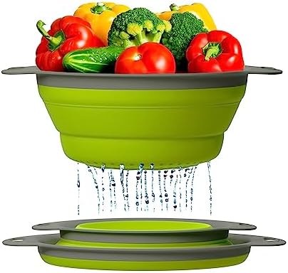 Collapsible Silicone Colanders by Comfify for Pasta Veggies