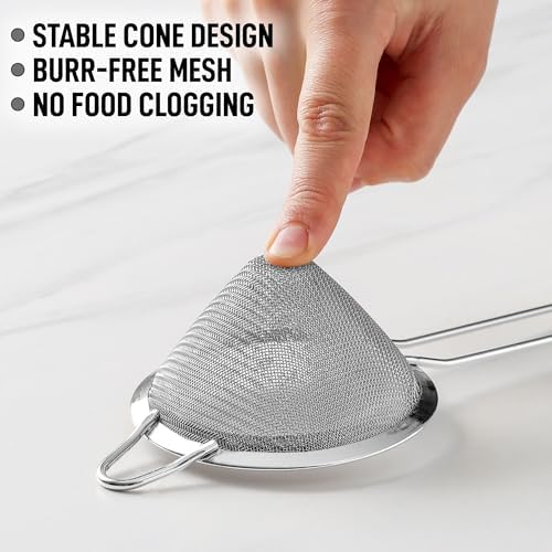 Zulay Kitchen 304 Stainless Steel Colander Fine Mesh Rust-Proof Easy to Clean