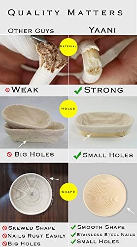 YAANI Sourdough Starter Kit with Banneton Baskets and Baking Tools