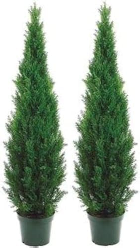 Artificial Cedar Topiary Trees - 5 Outdoor Potted Plants for Peaceful Places