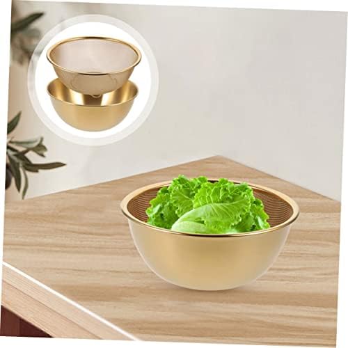 Stainless Steel Drain Basket with Spout for Fruit Vegetable Washing